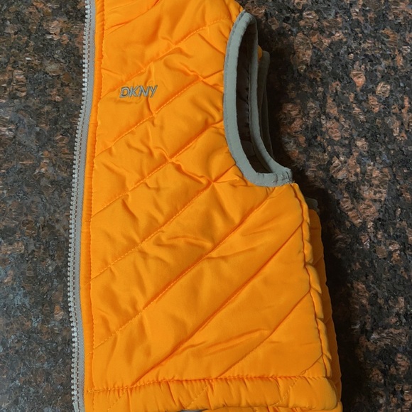 DKNY Orange & Gray Puffer Vest - Sz 12 months - Picture 4 of 5
